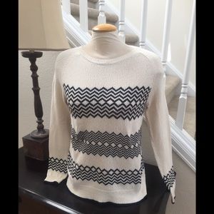 Trina Turk Cream Black Sweater